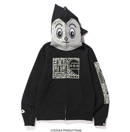 芸能人愛用のルームウェア 光る鉄腕アトムのフルジップフード新発売！“A BATHING APE コミック・アニメ