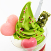3つのハートが愛らしい今だけバレンタイン限定濃厚な宇治抹茶ソフトが祇園辻利に登場