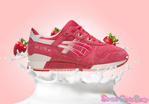 イチゴたっぷりなまるでスイーツのようなスニーカーがアシックスから