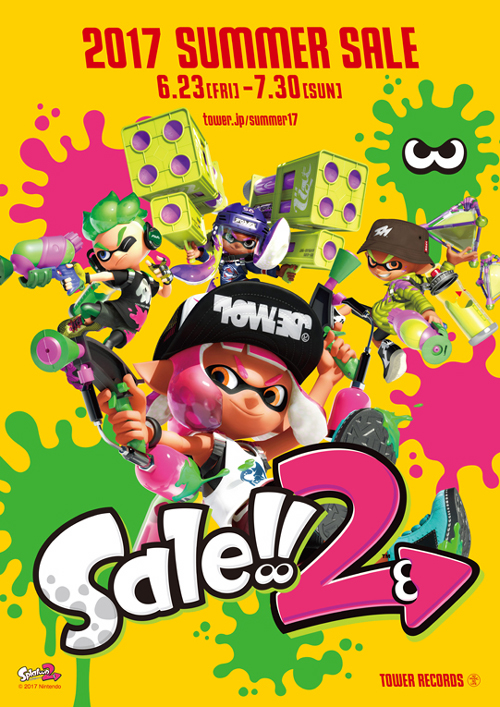 スプラトゥーン2”とコラボ！タワーレコード「2017 SUMMER SALE」開催 