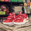 真紅のレザー×白のフォームストライプ プーマからスウィートなスタイルにPUMAのロゴがアクセントの“バスケットハート”新作登場！