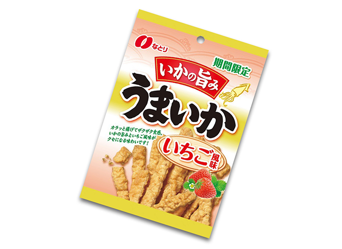 味の想像が追いつかない組み合わせ いかフライ いちご の うまいか いちご風味 新発売 詳細記事 Sgs109