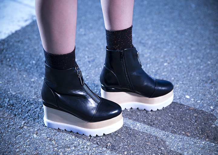 Jeffrey campbell】ウッドソール厚底ブーティ-