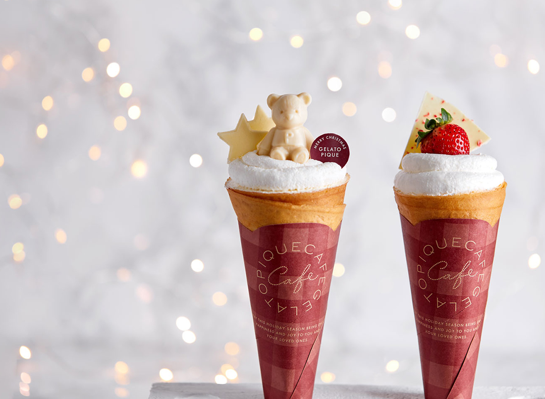 ホワイトチョコの“ピケベア”が可愛い♡ クリスマスにピッタリな特別クレープ＆ソフトクリームがgelato pique cafeに登場！ | SGS109