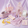 ラプンツェルをイメージした淡いパープルとピンク、花のモチーフを基調としたデザイン♡ 全国の300円ショップにて「ラプンツェル」をイメージしたシリーズが新発売